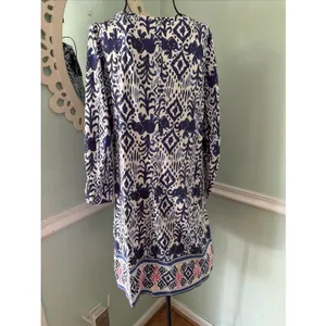 LILLY PULITZER Ocean Ridge cotton roll tab‎ sleeve shift dress Medium thumbnail 6