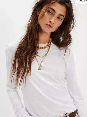 We The Free Nova White Long Sleeve Crewneck Top Classic staple piece casual XL thumbnail 1