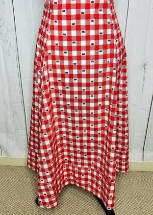 NWT Avec Les Filles Cherry Print Sweetheart Fit & Flare Midi Dress Sz 14 Stretch thumbnail 3