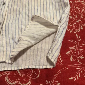 The White Company White Label Linen Blue Striped Tunic‎ Shirt Womens 2 Lagenlook thumbnail 5