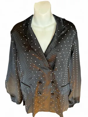 Victoria's Secret Black Polka Dot Satin Blazer thumbnail 2
