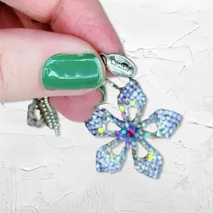 614. Cookie Lee Purple Flower Necklace Silvertone thumbnail 2