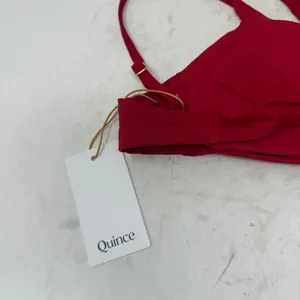 Quince Italian Scoop‎ Neck Bikini Top Cherry Red NEW Womens XS thumbnail 5
