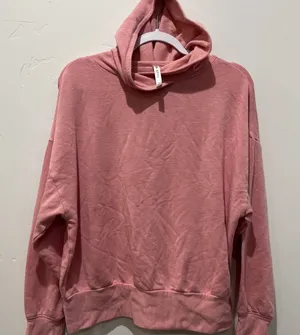 Fabletics Hoodie Sweatshirt Pink Oversized Lightweight Soft Athleisure size S thumbnail 1