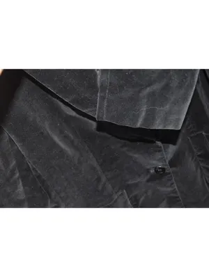 Vintage (80s) Wheel Black Velvet Blazer Sz14 Classic Notch Lapel Tailored Jacket thumbnail 5