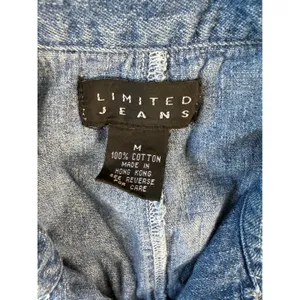 Limited Jeans Womens Vintage Blue Denim Vest Button Front Zipper Pocket Size M thumbnail 2