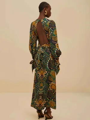 Farm Rio Black Jaipur Maxi Dress thumbnail 3