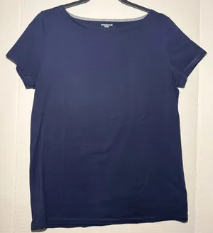 Jones New York Sport T-Shirt Size L Navy Blue Short Sleeve Scoopneck Tee thumbnail 5
