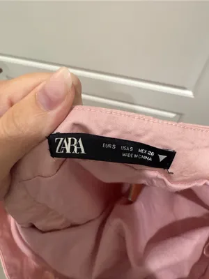 Zara Light Pink Cargo Strapless Mini Dress Small thumbnail 5