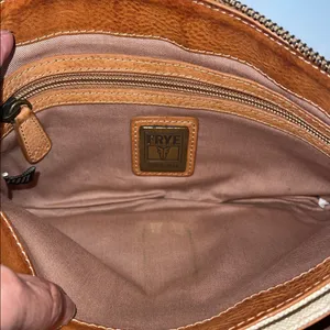 Frye leather and canvas multicolored clutch wristlet thumbnail 9