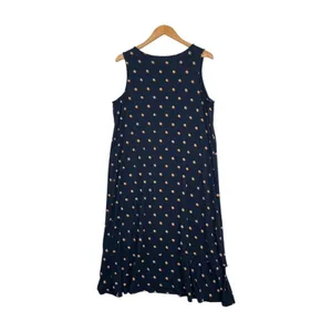 J Jill Midi Dress Womens Large Petite Blue Polka Dot Sleeveless Soft V Neck Boho thumbnail 2