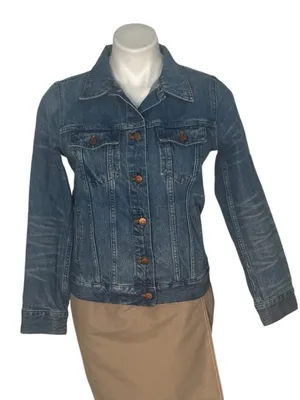 MADEWELL The Jean Jacket Pinter Wash Denim Trucker Jacket Size Medium thumbnail 4
