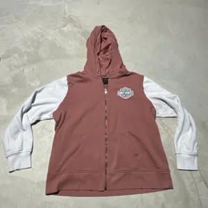 Harley Davidson Women's SZ 2XL Light Pink Hooded Zippered Sweater Embroidered thumbnail 7
