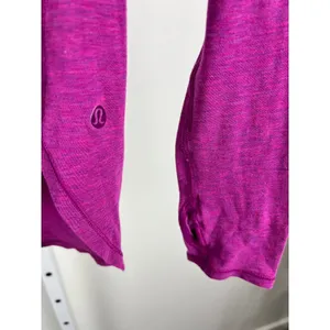 Lululemon Purple Long Sleeve Top Thumb Holes Athletic Shirt Love Scoop? Hot Pink thumbnail 2