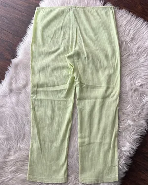 Vintage Gauze Cotton Lime Green Beach Pants thumbnail 5