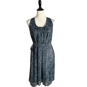 Converse Womens Paisley Print Open Back Dress Size M Blue Halter Tie Waist BOHO Casual thumbnail 11