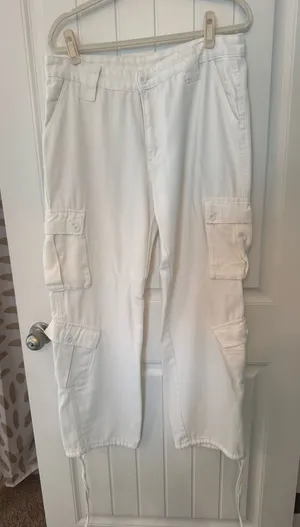 White Cargo Jean Pants Size XL thumbnail 1