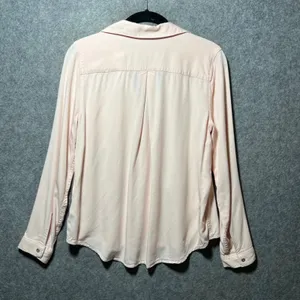 Calvin Klein Jeans Medium Blush‎ Pink Long Sleeve Viscose Button Up Shirt thumbnail 8