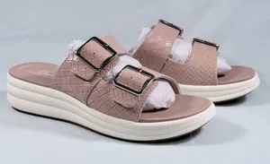 Clarks Cloudsteppers Size-9.5M Womens Sandals Drift Buckle‎ 10W Peach/Rose thumbnail 1