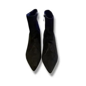 Journee Collection Ankle Boots Size‎ 9.5 Black Faux Suede Pointed Toe Zip Heel thumbnail 2