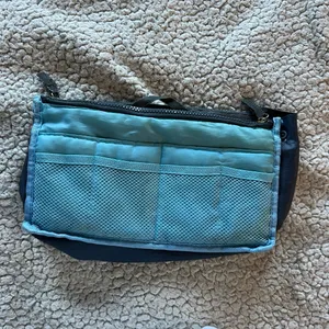 Aqua and Navy Mesh Organizer Bag Blue thumbnail 3