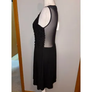 For Love & Lemons Black Sheer Mesh Floral Lace Mini Dress Size M skater daisy‎ thumbnail 4