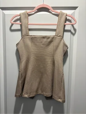Maeve Anthropologie Structured Longline Vest XS Soft Camel NWT thumbnail 6