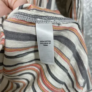Melrose & Market Women's White Striped Button Up Top - Size Small - Long Sleeves thumbnail 6