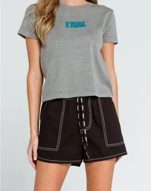 Elastic Waist Women’s Shorts Black thumbnail 2