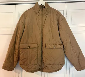 Sonoma tan quilted puffer jacket oversized large thumbnail 3