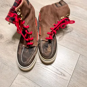 Sperry Top Sider Acklins Brown Corduroy Flannel Lined High Top‎ Boots Size 8.5 thumbnail 7