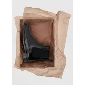 Mango Elegant Black Polished Bovine Leather Everyday Ankle Chelsea Boots 8.5 thumbnail 2