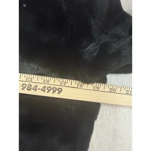 Guess Jeans Glamour faux fur Glam black statement‎ coat Y2K Women’s L Italy thumbnail 8