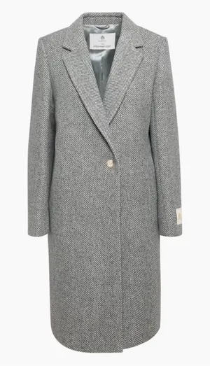 Aritzia Babaton The Stedman Coat Herringbone Gray Wool Cashmere XS thumbnail 1