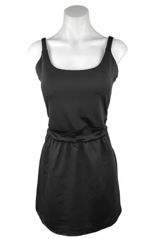 Year of Ours Black Sleeveless Square Neck Athletic Tennis Mini A Line Dress Sz L thumbnail 4