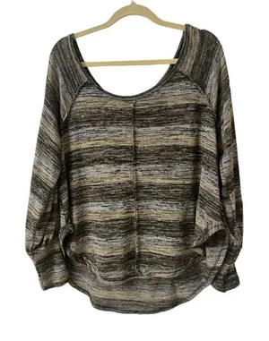 Free People sweater multi color scoop neck XS thumbnail 1