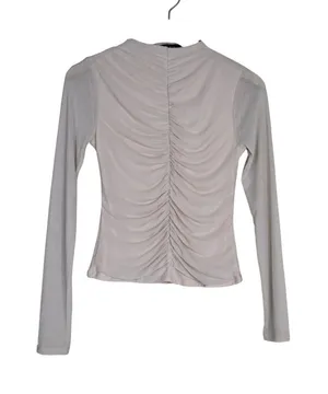 21 SAINTS Women's S Funnel Neck Ruched Lined Long Sleeve Top thumbnail 1
