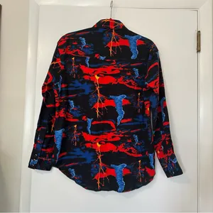 Wrangler Western Wear Vintage Storm Lightning Novelty Print Snap Front Shirt thumbnail 2