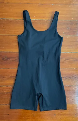 Girlfriend Collective Bike Unitard Black Medium Compressive Romper Built In Bra thumbnail 1