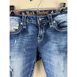 Rock Revival Jeans Womens 27 Effie Boot Cut Low Rise Rhinestone Flap Pockets thumbnail 5