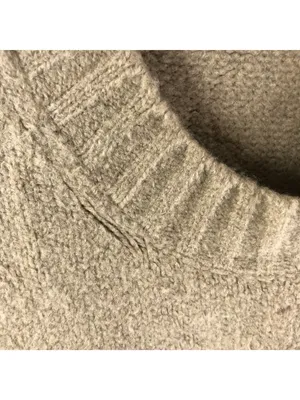 Open Edit Womens Sweater Oversized Chunky Knit Soft V Neck Beige S thumbnail 3