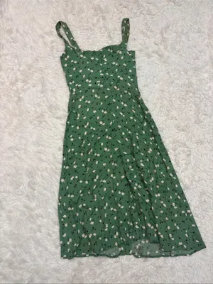 Reformation “Persimmon” green floral dress 2 thumbnail 6