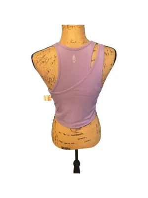 Free People Ribbed Crop Tank Top Size M Lilac thumbnail 5
