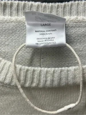 NWOT Fashion by Mirabeau USA Flag Embroidered Knit Crewneck Sweater: L thumbnail 5