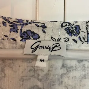 Garrie B blue floral square neck puff sleeve midi dress size M thumbnail 5