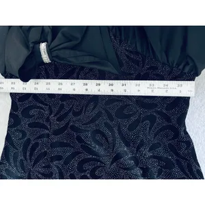 Vintage Filigree Ltd. Elegant‎ Black Sparkle Party Cocktail Dress Satin Bow Sz 8 thumbnail 10