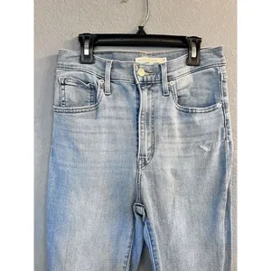 Levi's Mile High Super Skinny Jeans Size 27 Waist Light Wash Blue Stretch‎ Denim thumbnail 3