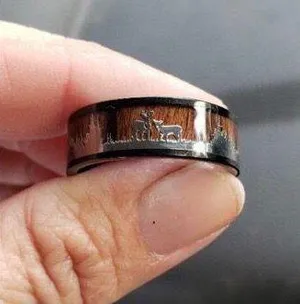 Deer Ring Sz 6 Black thumbnail 1