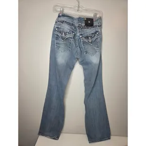 Miss Me Women’s 28 Light Wash Bootcut JP5487B Denim Jeans Rhinestone Detail thumbnail 3