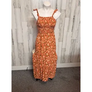 Coco & Sky Floral Smocked Maxi Dress – Ruffle Straps, Tiered Skirt, Boho Cottage thumbnail 2